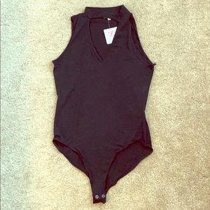 NWT Black choker body suit